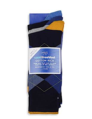3Pk Argyle Design Socks