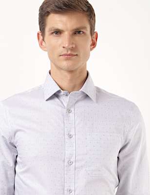 Pure Cotton Printed Spread Collar Shirt