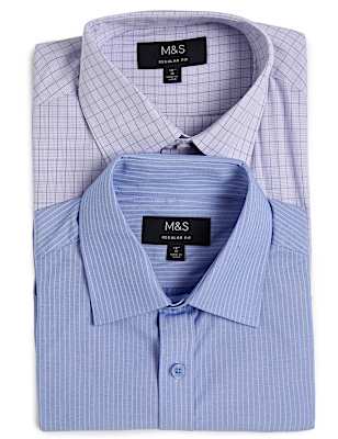 2PK Easy To Iron  Design Shirt