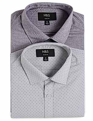2PK Easy To Iron  Design Shirt