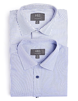 2PK Easy To Iron  Design Shirt