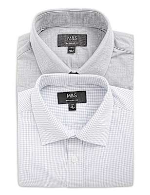 2PK Easy To Iron&nbsp; Design Shirt