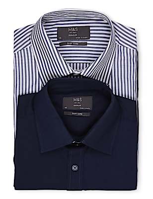 2 Pk Navy Mix Shirts