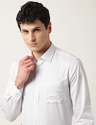 Pure Cotton Check Classic Collar Shirt