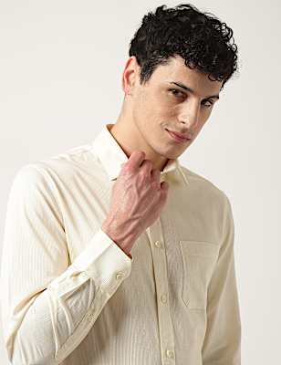 Pure Cotton Striped Classic Collar Shirt