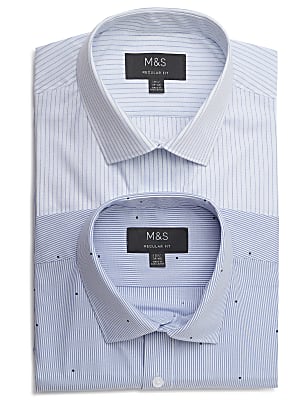 2pk Easy To Iron Design Shirt
