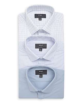 3PK Easy To Iron  Design Shirt