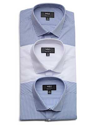 3PK Easy To Iron  Design Shirt