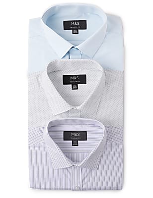 Pack 3 Regular Fit Spread Collar Shirt