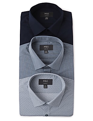 3PK Easy To Iron  Design Shirt