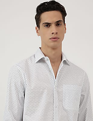 Slim Fit Spread Collar Shirt