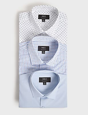 3pk Spread Collar Full Sleeves Shirt