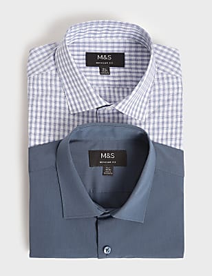 2pk Spread Collar Full Sleeves Shirt