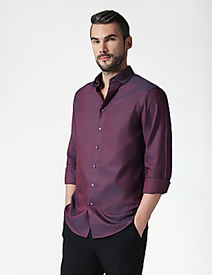 Pure Cotton Self Design Full Sleeves Shirt
