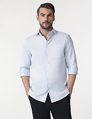 Pure Cotton Self Design Full Sleeves Shirt
