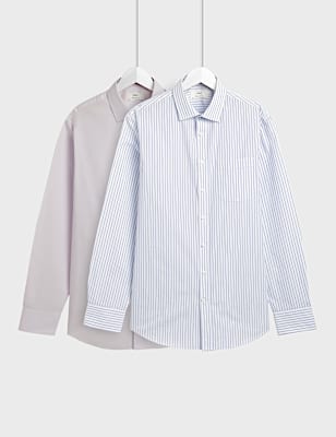 2pk Easy Iron Collared Shirts