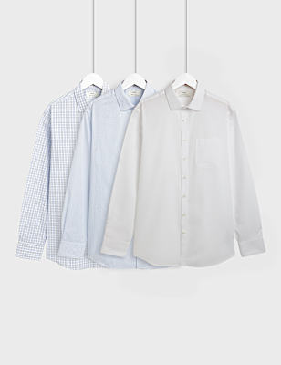 3pk Easy Iron Collared Shirts