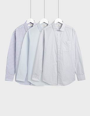 3pk Slim Fit Easy Iron Shirts