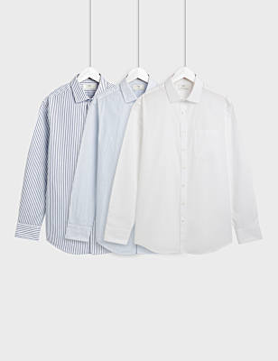3pk Slim Fit Collared Shirts