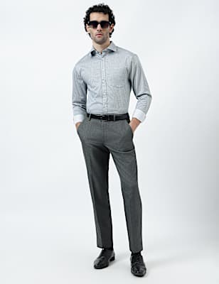Cotton Rich Geometric Print Shirt