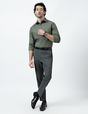 Regular Fit Cotton Rich Textured Shirt
