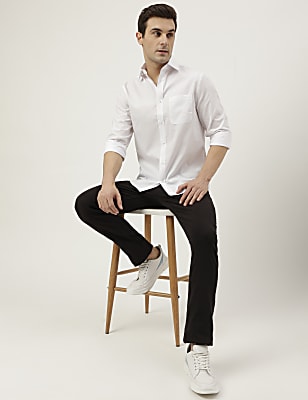 Plain Spread Collar Shirt