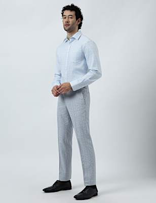 Cotton Rich Windowpane Check Shirt