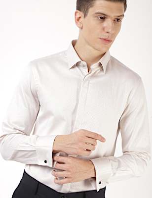 Premium Structure Double Cuff Slim Fit Shirt