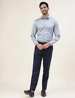 Cotton Slim Fit Solid Full Sleeves Shirt