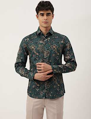 Premium Ornate Floral Print Slim Fit Shirt