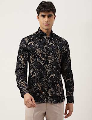 Premium Ornate Floral Print Slim Fit Shirt
