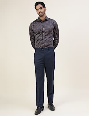 Premium Geometric Print Sateen Slim Fit Shirt