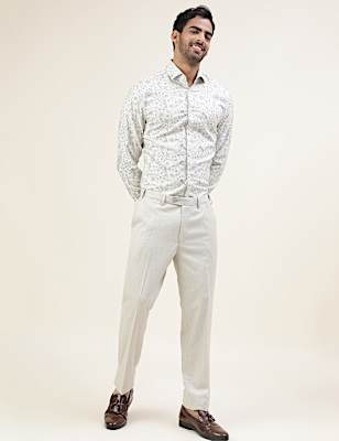 Premium Texture Tonal Floral Slim Fit Shirt