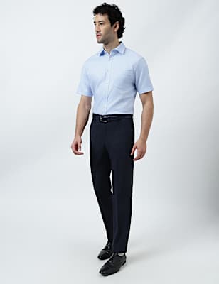Pure Cotton Textured Short Sleeve Shirt