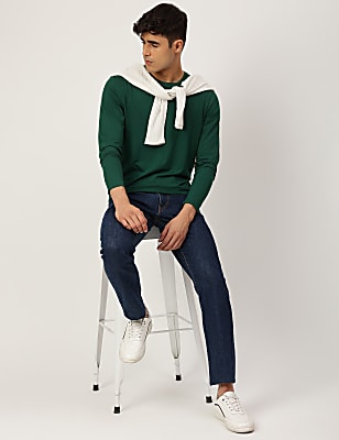 Modal Mix Plain Crew Neck T-shirt