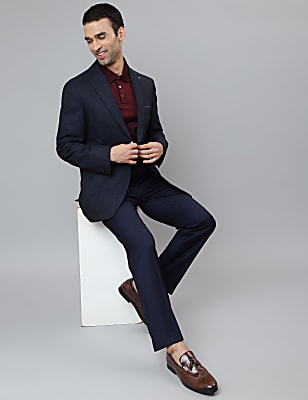 Self Design Lapel Collar Blazer