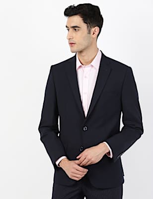 Plain Lapel Collar Blazer