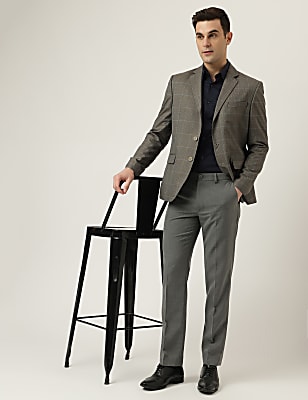 Regular Fit Plaid Check Blazer