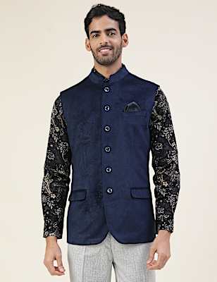 Premium Embossed Sateen Tailored Fit Waistcoat
