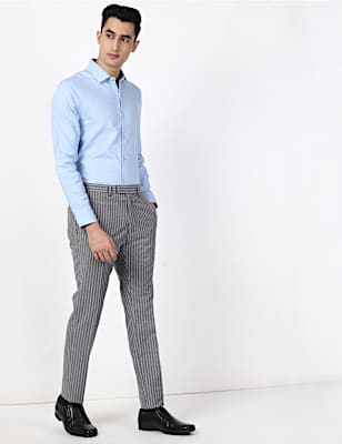 PV Linen Grey Pinstripes Trouser