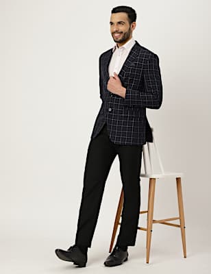 Check Collared Blazer