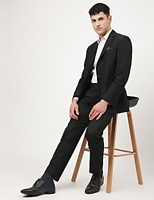 Textured Lapel Collar Blazer