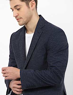 Self Design Lapel Collar Blazer