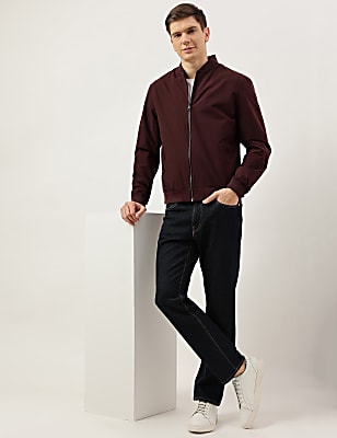 Plain Band Collar Jacket