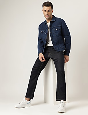 Denim Spread Collar Jacket