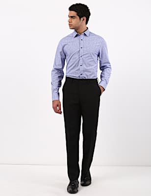 Plain Dark Navy Slim Fit Trouser