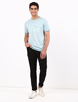 Cotton Mix Plain Slim Fit Jeans