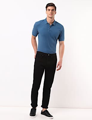 Cotton Mix Plain Regular Fit Jeans