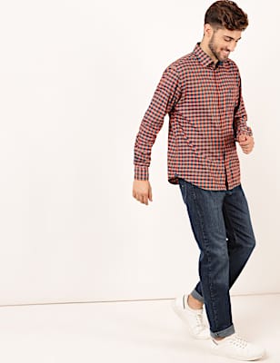 Cotton Mix Plain Regular Fit Jeans