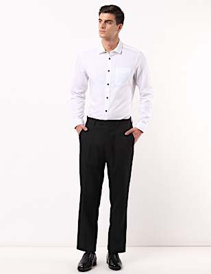 Regular Fit Dobby Texture Trousers